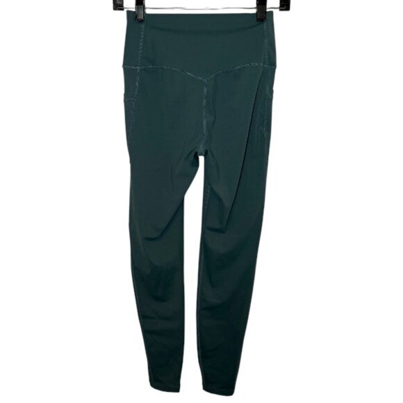 high-waisted crossover athletic leggings teal women's size M - Picture 4 of 5